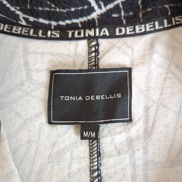 Tonia DeBellis Black White Abstract Print Jacket - Picture 4 of 14